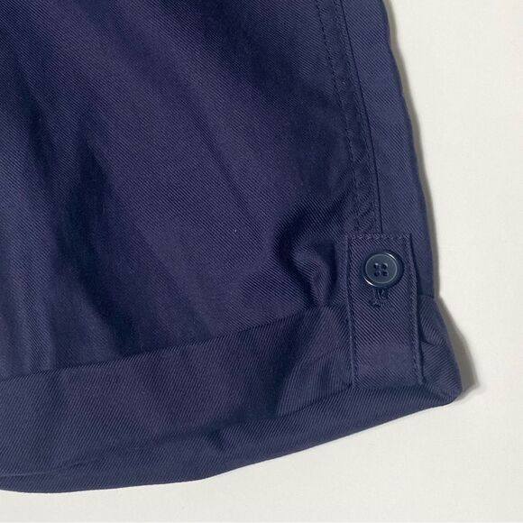 Talbots Navy Blue Cotton/Lyocell Elastic Waist Roll Tab Pants Women's Size 10 - Picture 12 of 14